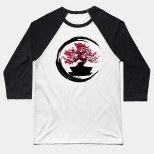 moyogi cherry blossom bonsai - Sumi inspired enso circle bonsai tree Baseball T-Shirt